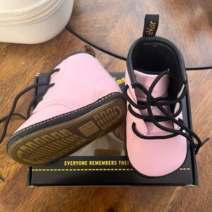 Dr. Martens Pink Baby Boots with Black Accents